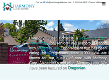 Tablet Screenshot of harmonyguesthome.com